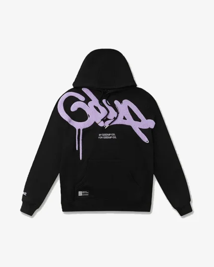 GEEDUP HANDSTYLE BLACK LAVENDER HOODIE