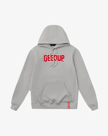 GEEDUP PLAY FOR KEEPS GREY RED HOODIE