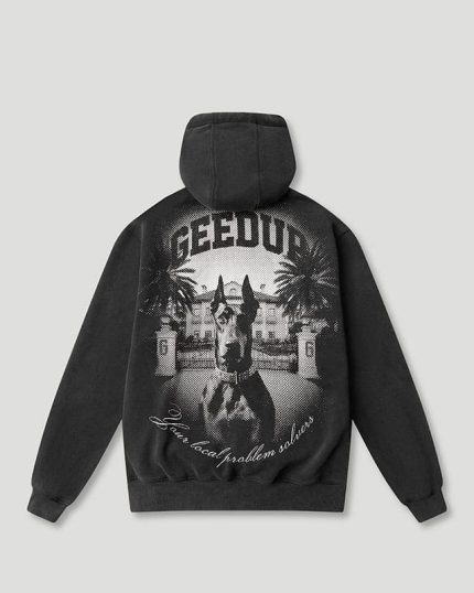 Dobermann Hoodie Washed Black